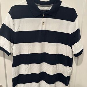 Old Navy Men's Polo - Black and White Stripes